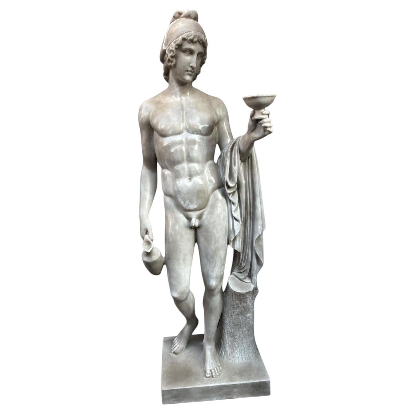 Monumental Italian Marble Sculpture of Ganymede, 20th Century