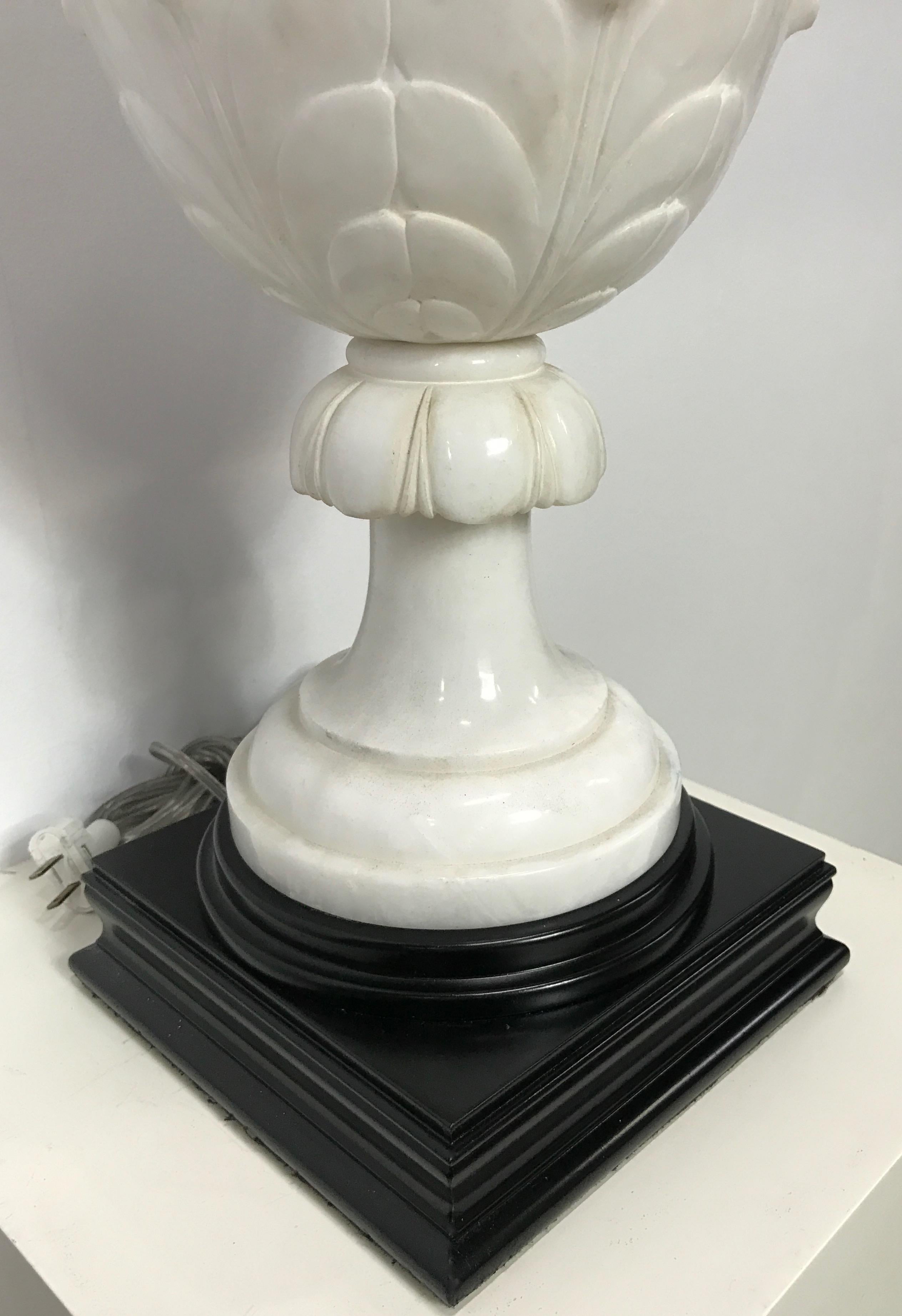 Monumental Italian Marble Urn Shaped Table Lamp 5