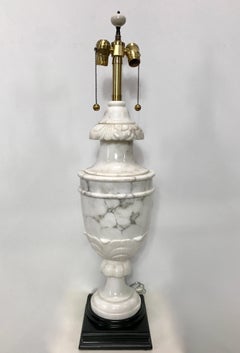 Monumental Italian Marble Urn Shaped Table Lamp