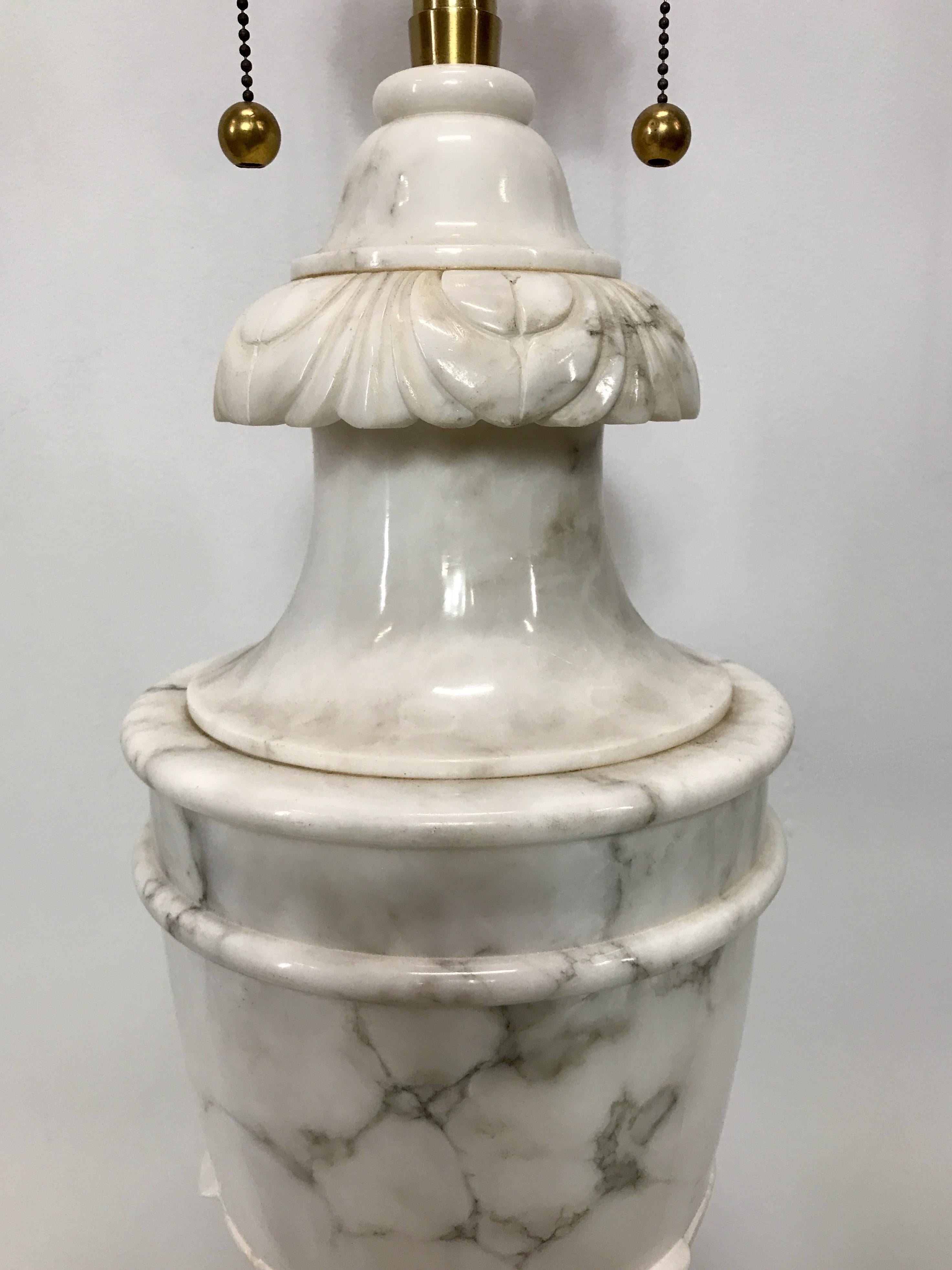 Monumental Italian Marble Urn Shaped Table Lamp 2