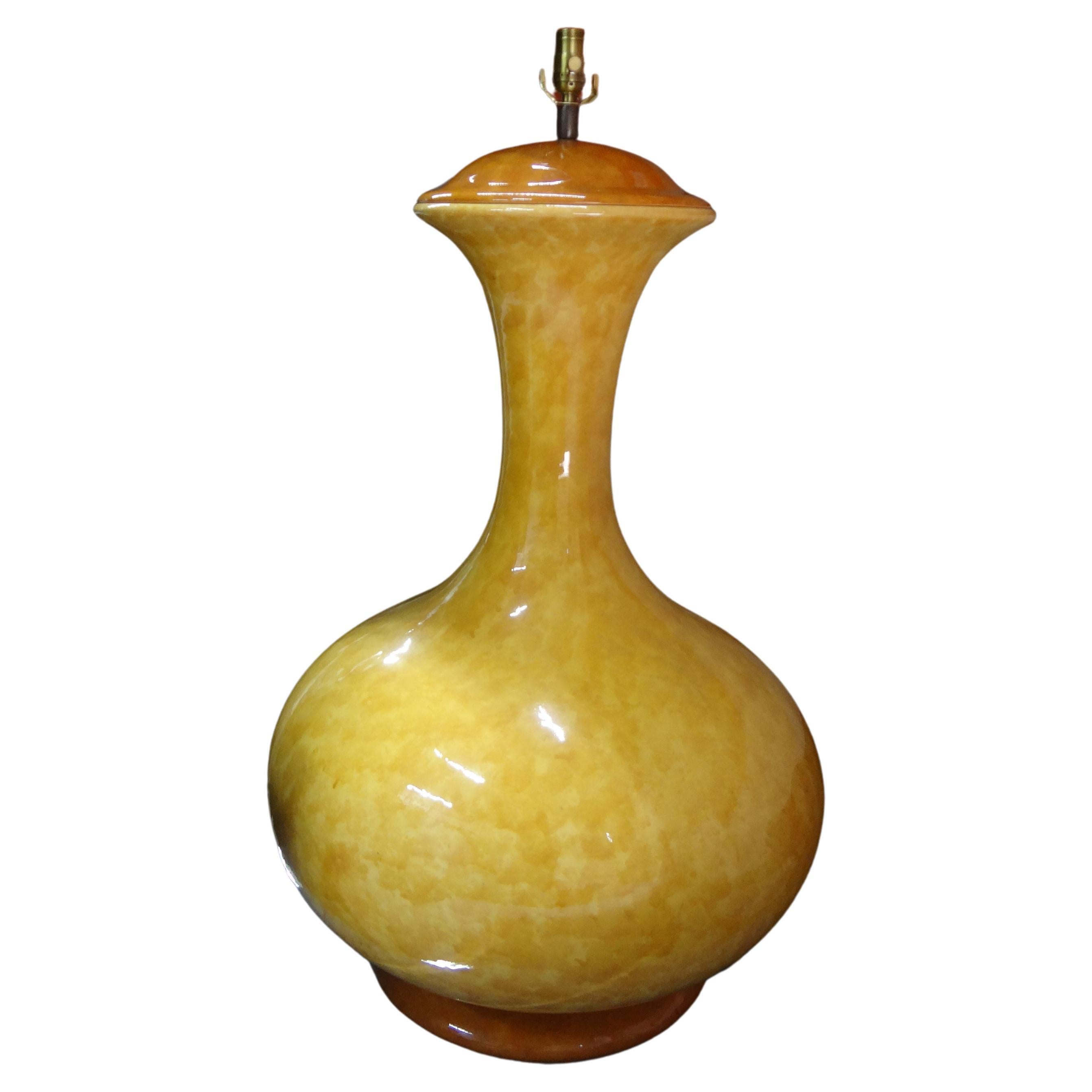 Monumental Italian Mid-Century Glazed Ceramic Lamp