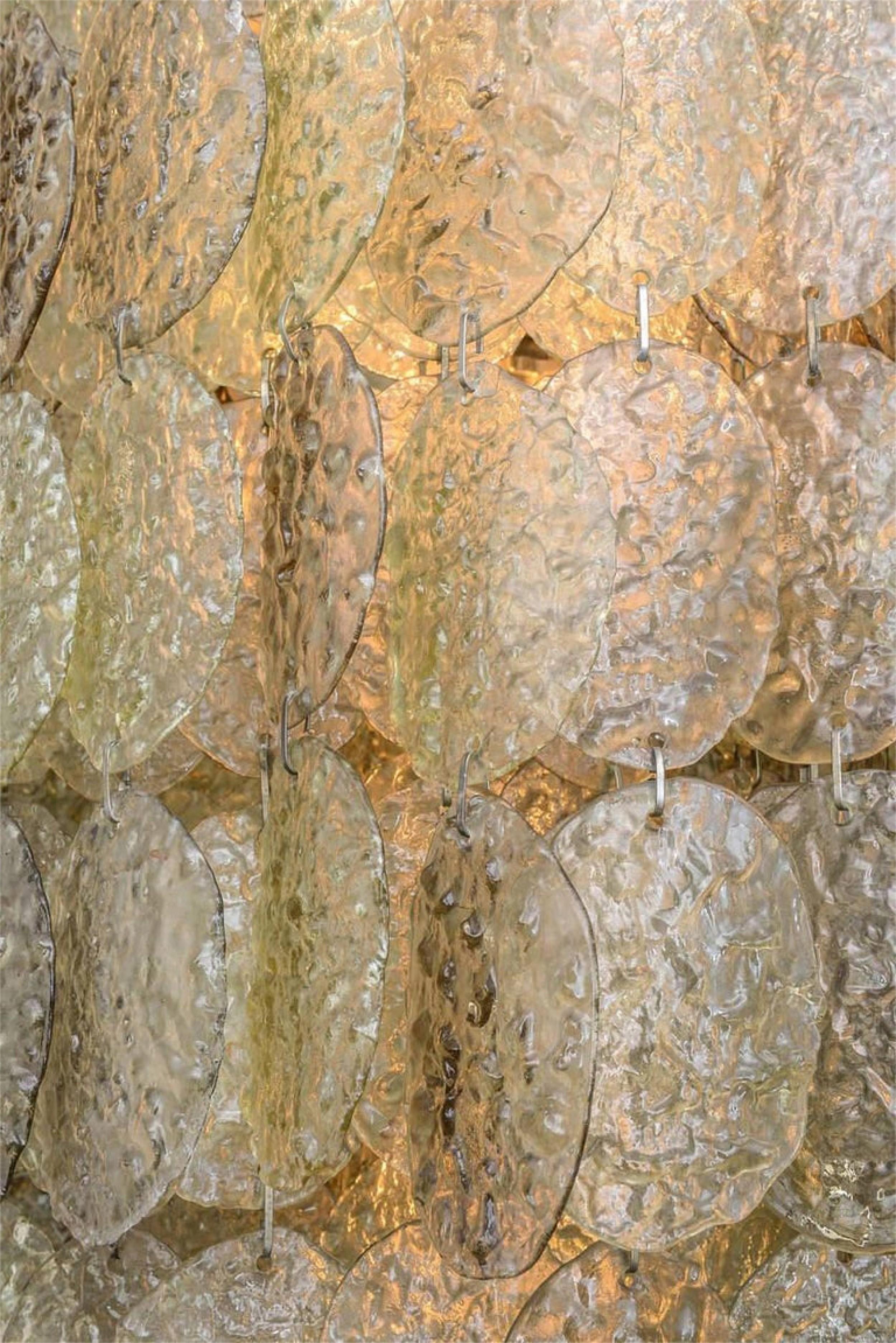 Monumental Italian Modern Amber Glass Chandelier by Mazzega For Sale 2