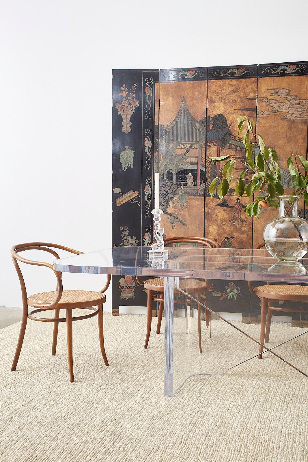 Monumental Italian Moderne Sculptural Lucite Dining Table 9