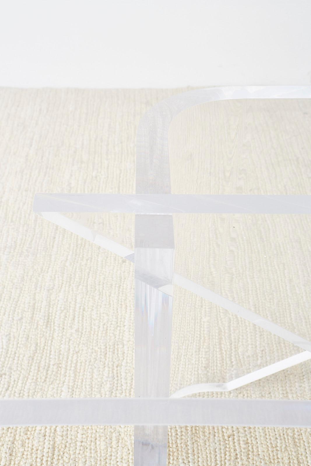 Acrylic Monumental Italian Moderne Sculptural Lucite Dining Table