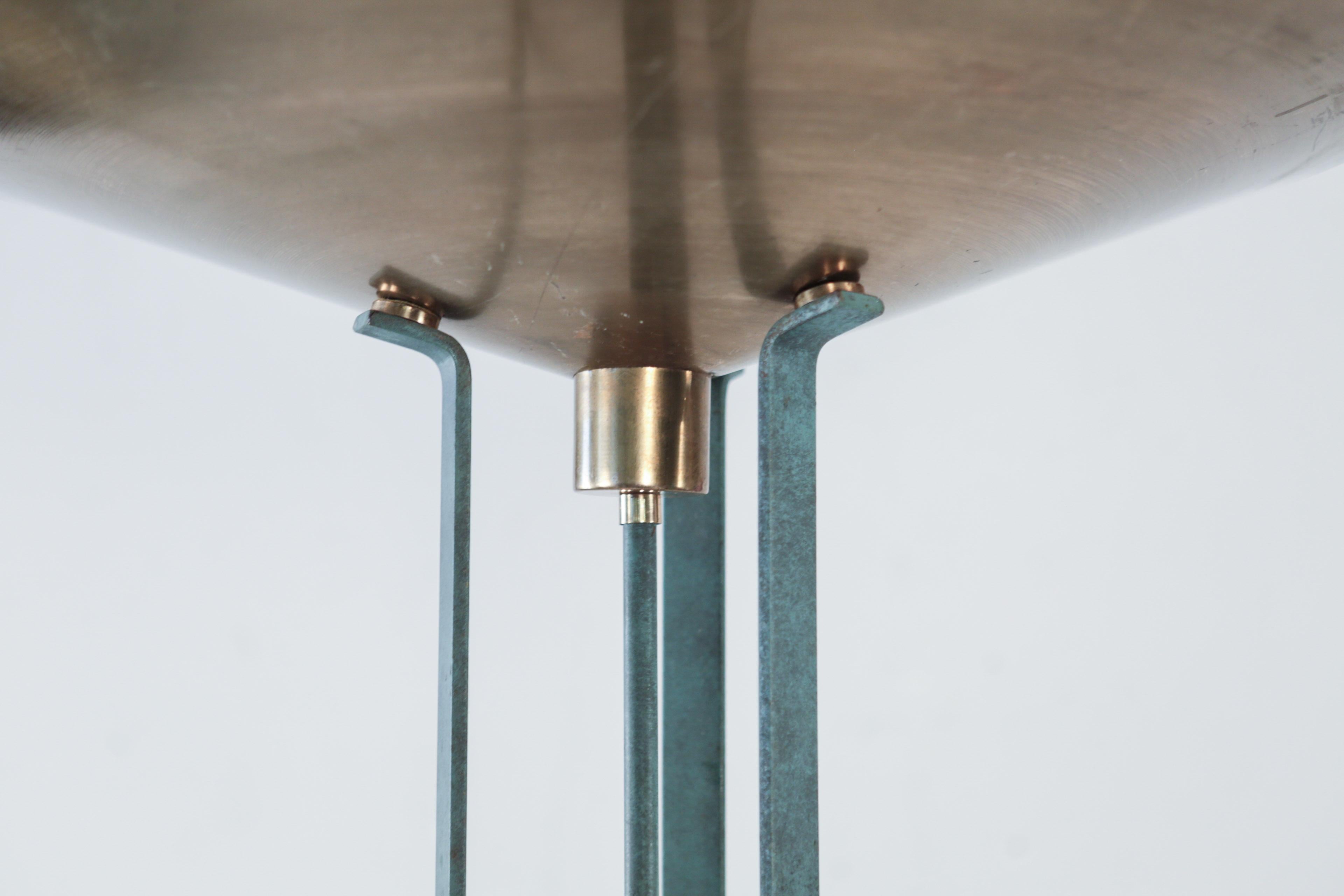 Late 20th Century Monumental Italian Modernist Brass and Iron Torchiere Floor Lamp, 1970s