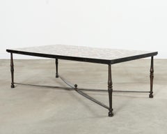 Monumental Italian Mosaic Marble Top Specimen Cocktail Table