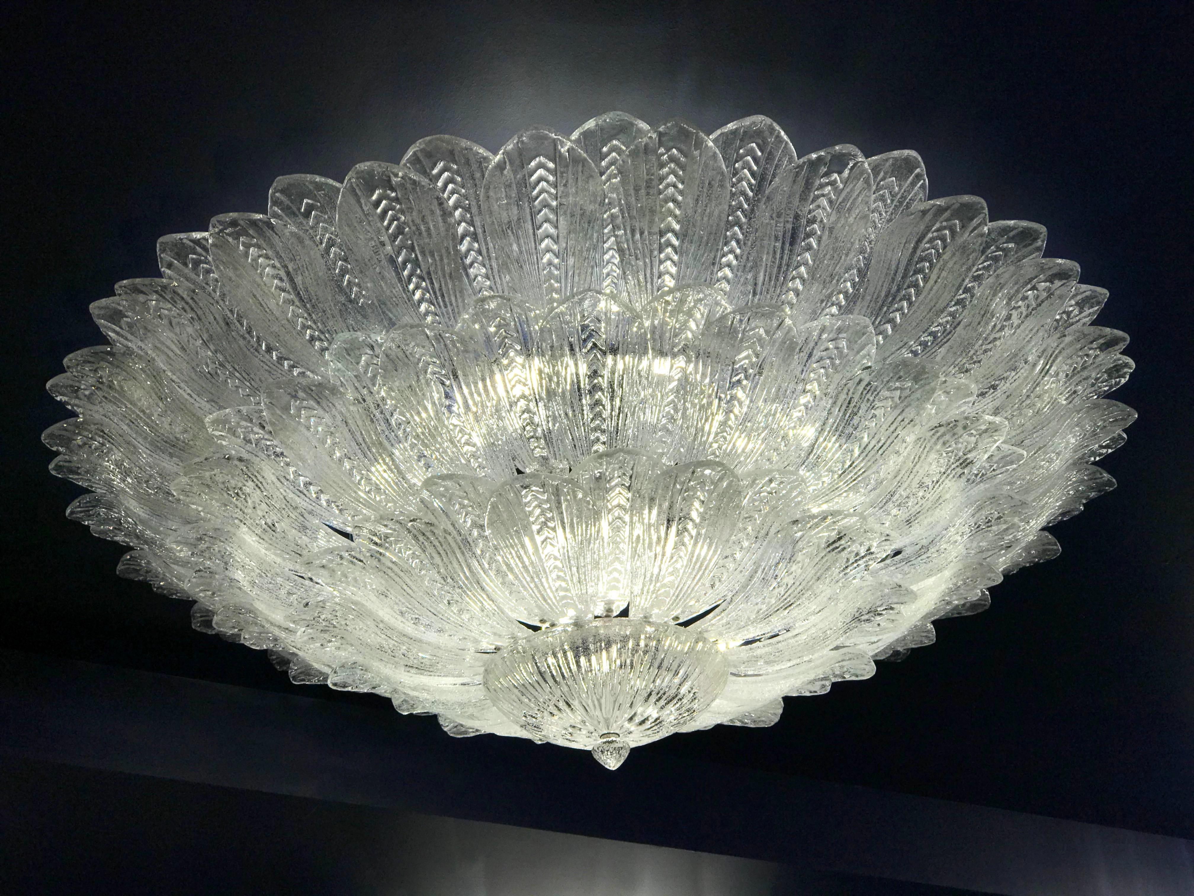 Monumental Italian Murano Glass Ceiling Light or Flush Mount In New Condition For Sale In Rome, IT