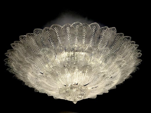 Monumental Italian Murano Glass Ceiling Light Or Flush Mount For