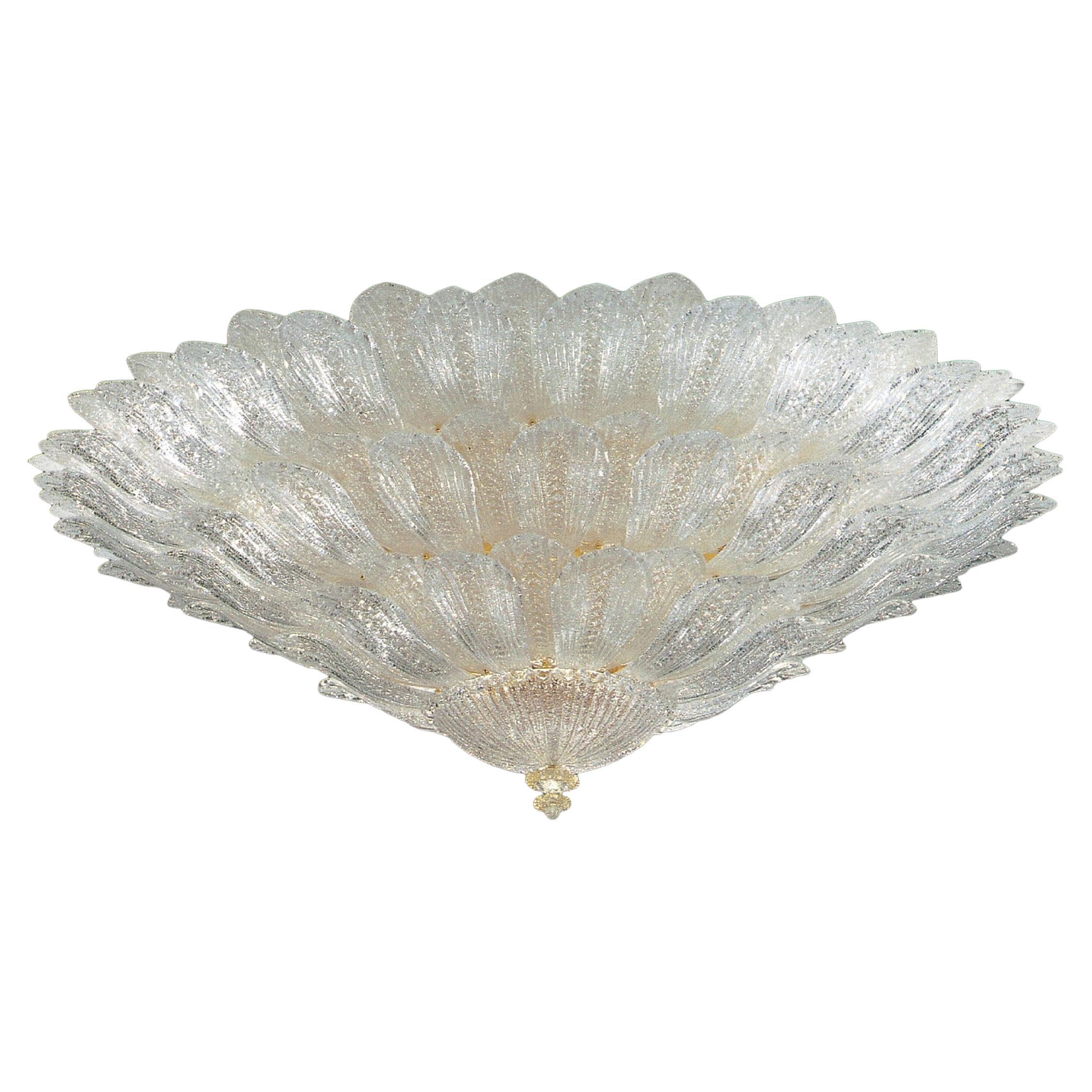 Italian Murano Glass Fluted Dome Flush Mount Ceiling Fixture at 1stDibs