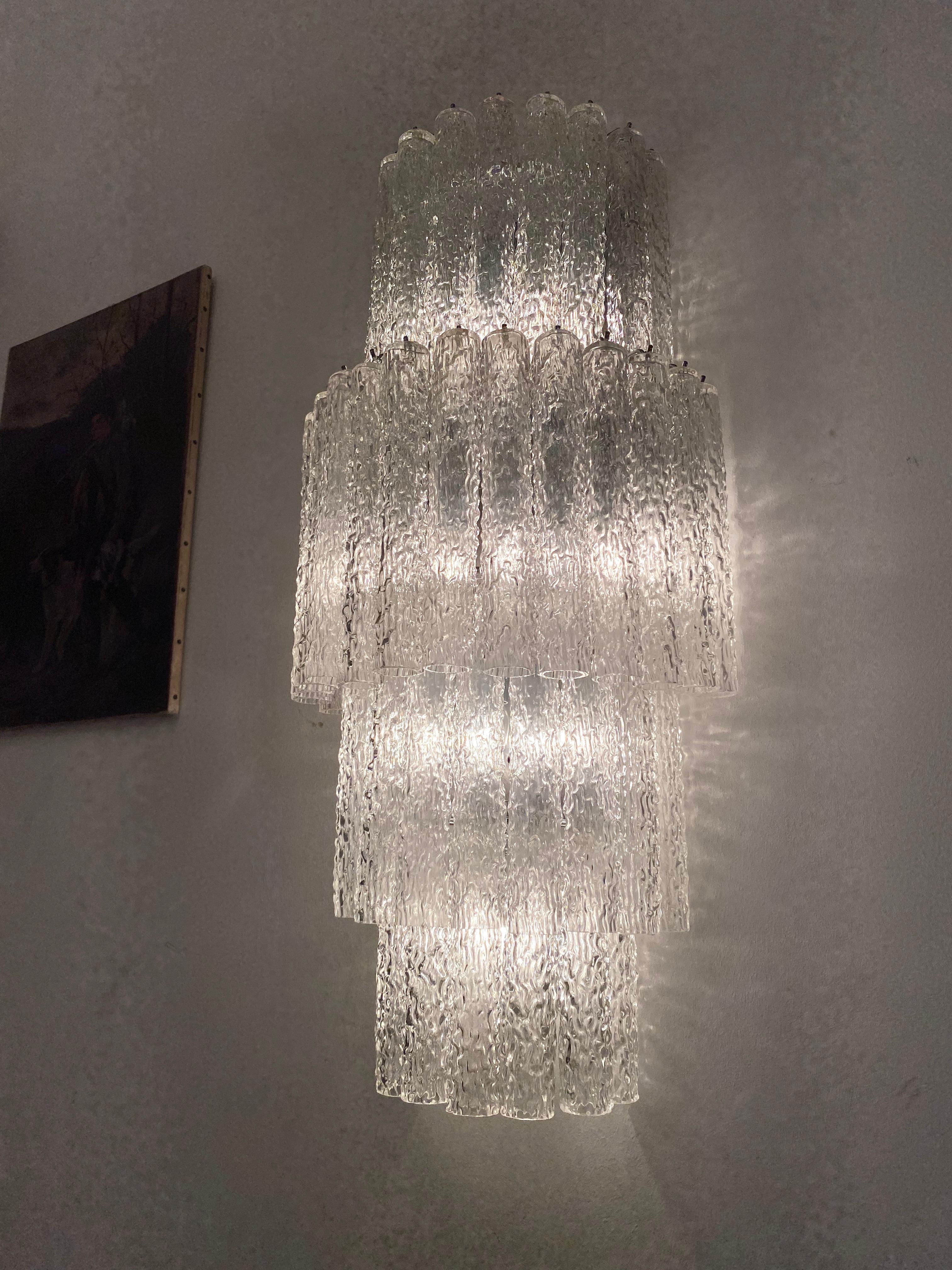 Monumental Murano Glass Chandelier Designed by Gino Poli for Aureliano Toso For Sale 4