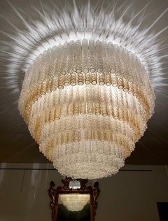 Monumental Italian Murano Glass Chandelier or Ceiling By Aureliano Toso