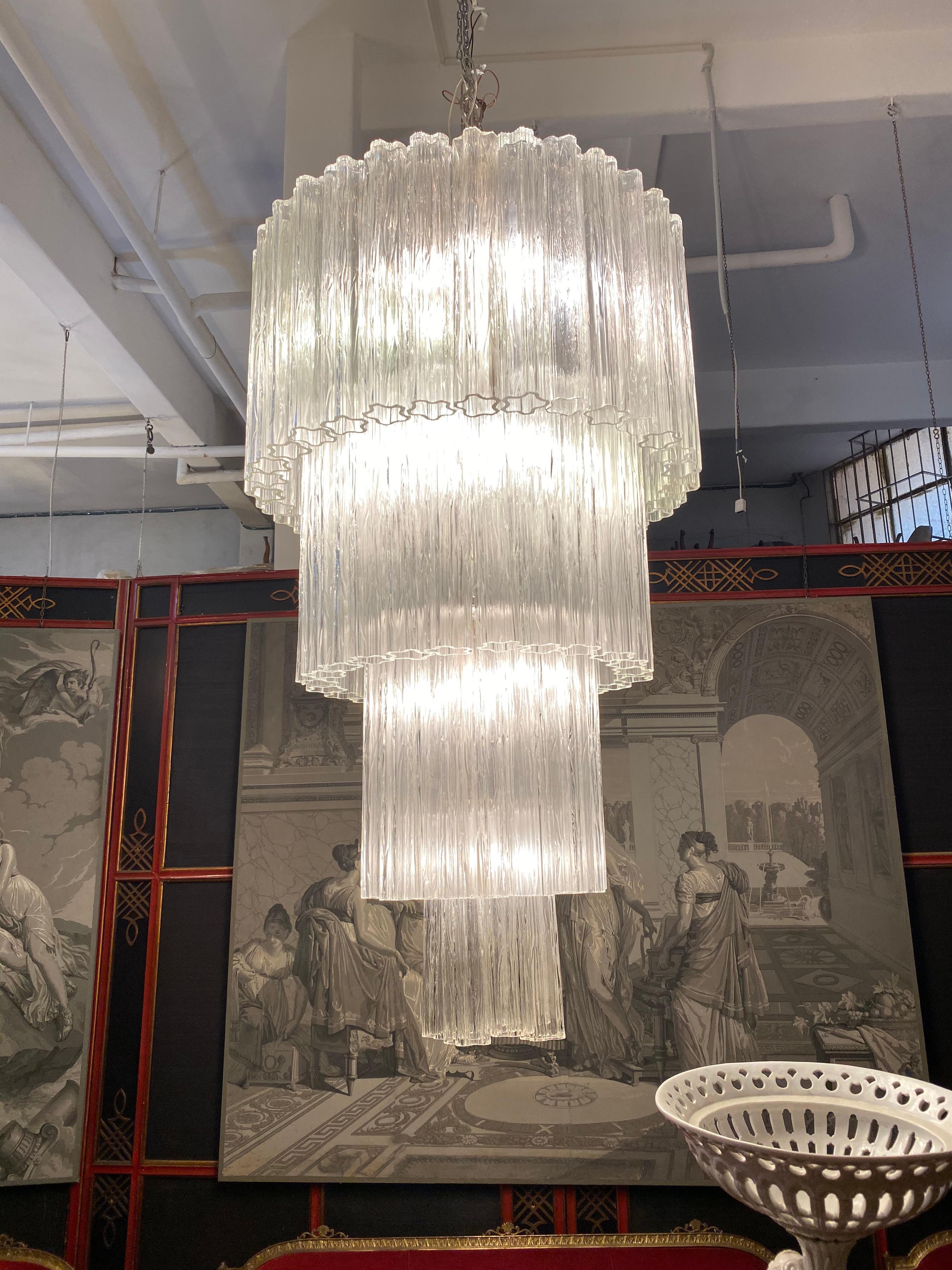 Monumentale  Lampadario Tronchi in vetro di Murano in vendita 3