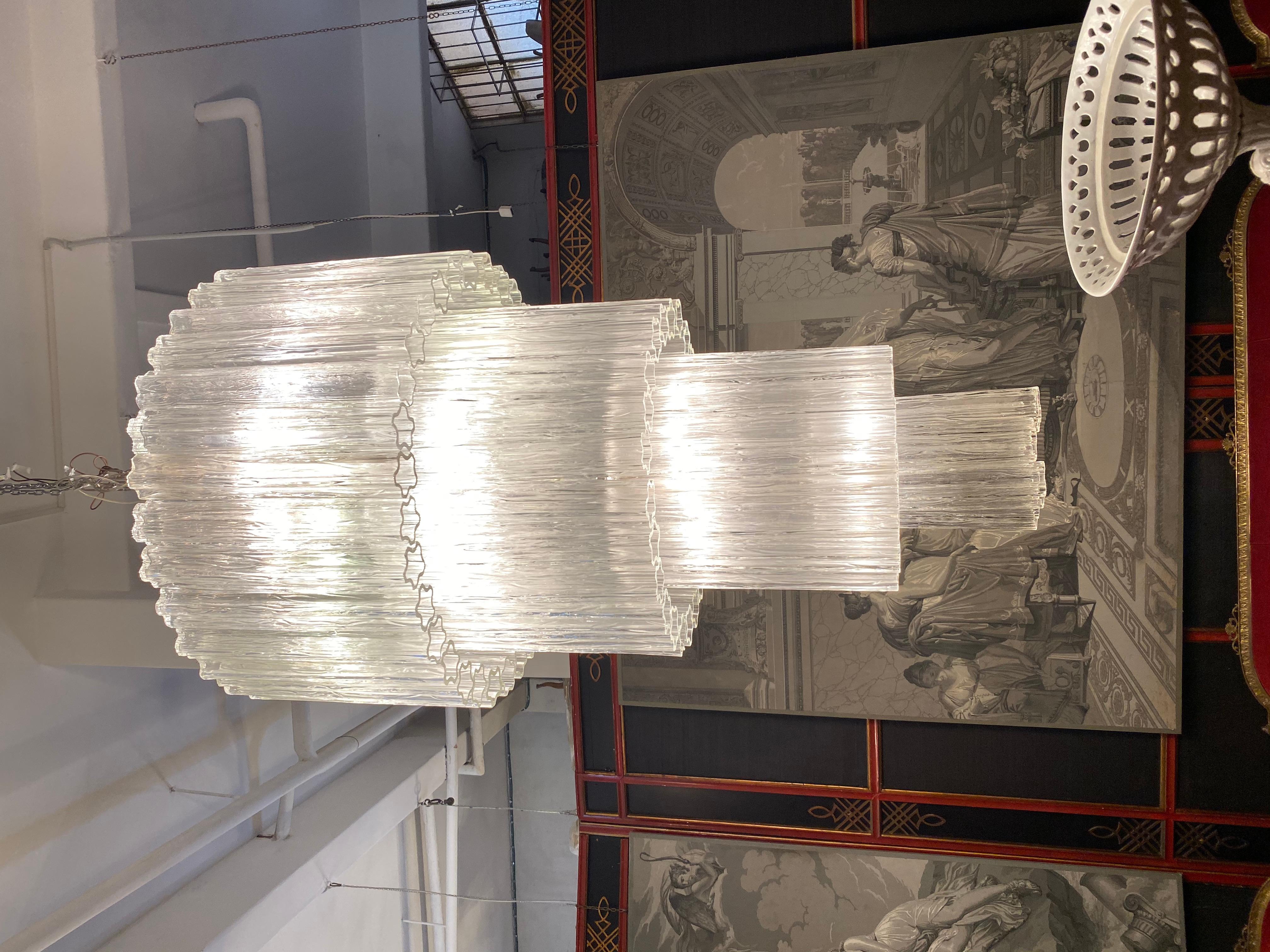 Monumental  Italian Murano Glass Tronchi Chandelier For Sale 4