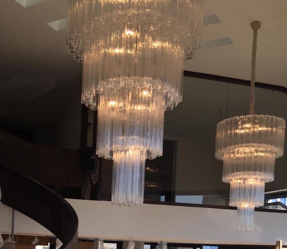 Monumental  Italian Murano Glass Tronchi Chandelier In Excellent Condition For Sale In Rome, IT