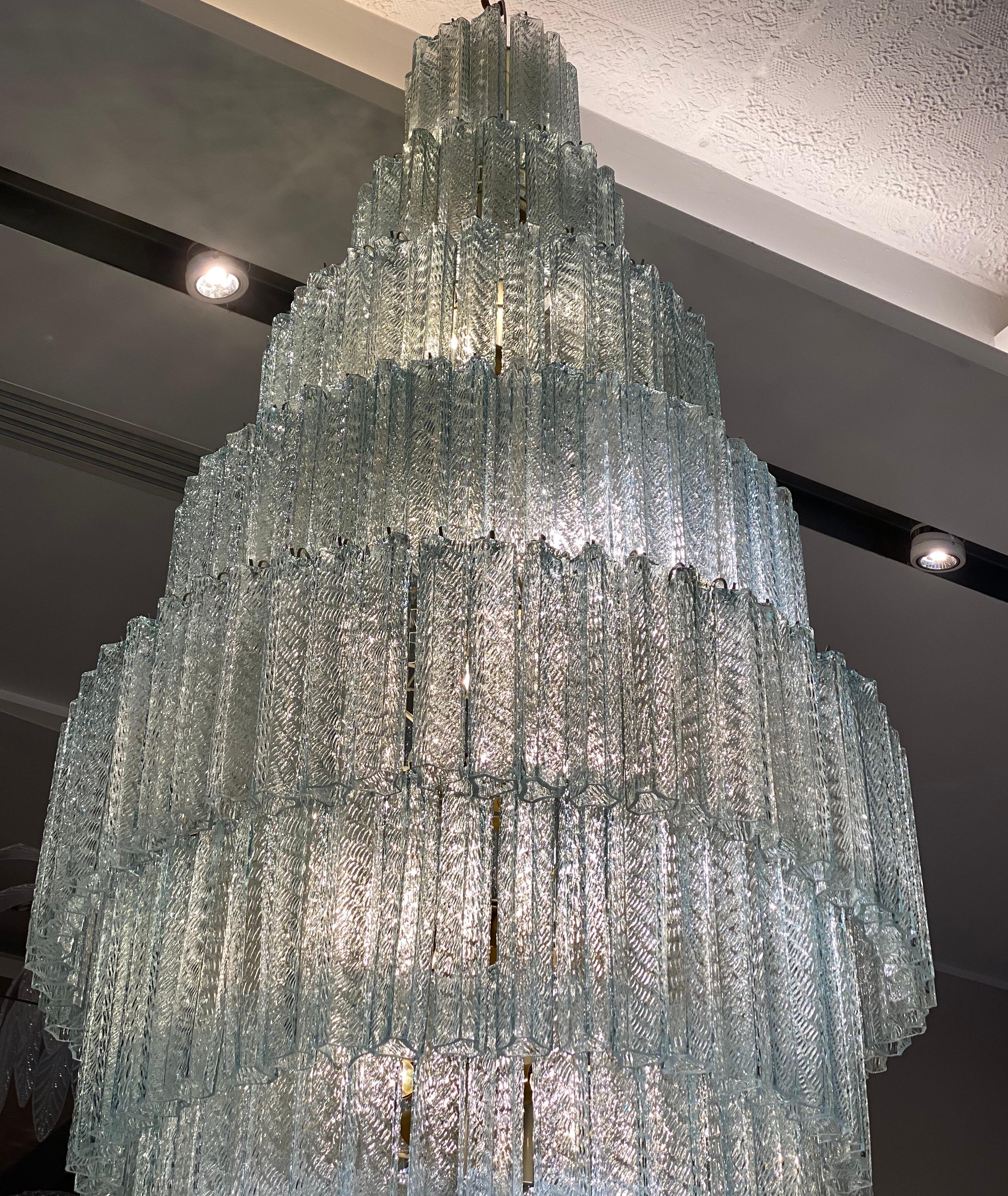 Blown Glass Monumental Italian Murano Glass Tronchi Chandelier For Sale