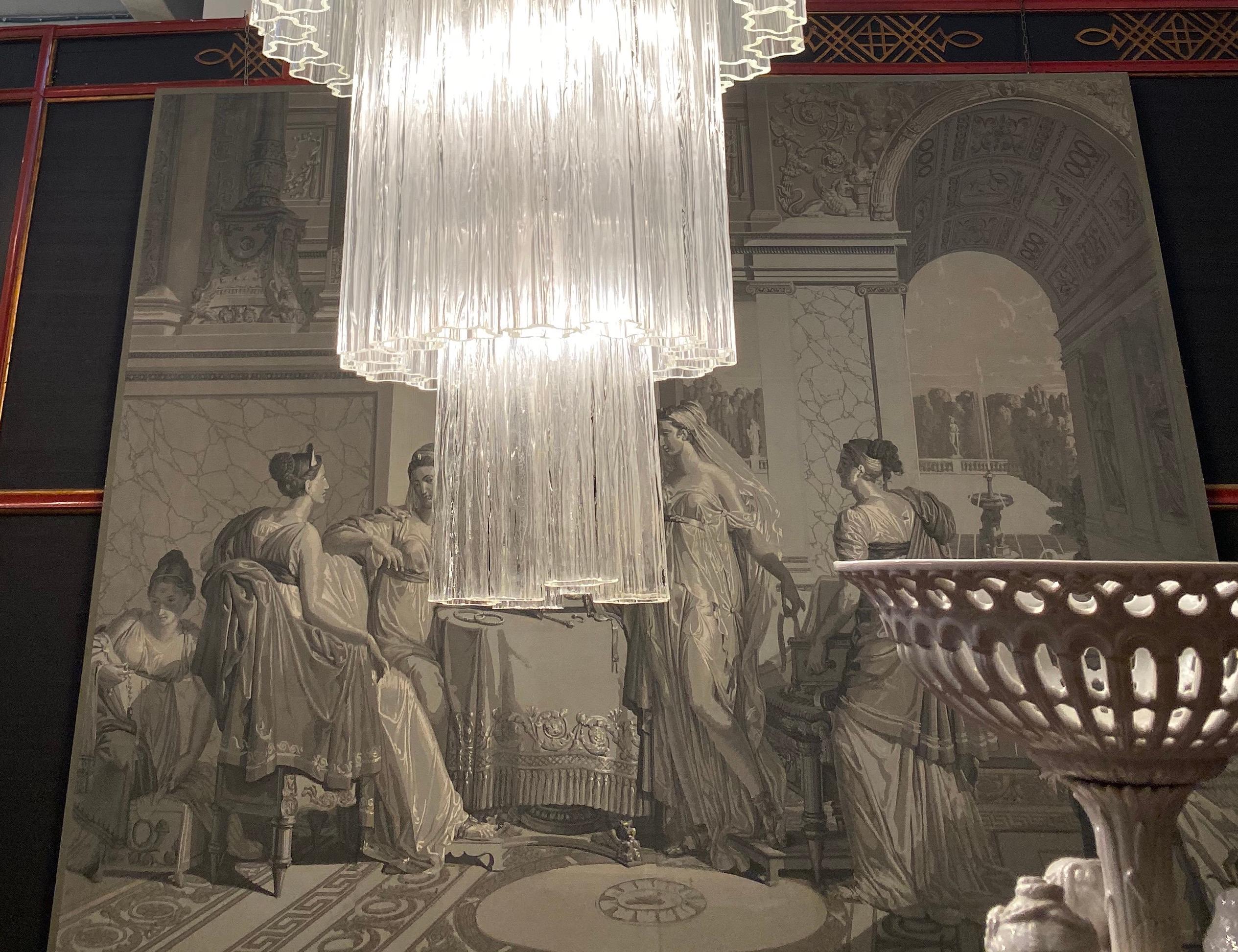 Blown Glass Monumental  Italian Murano Glass Tronchi Chandelier For Sale