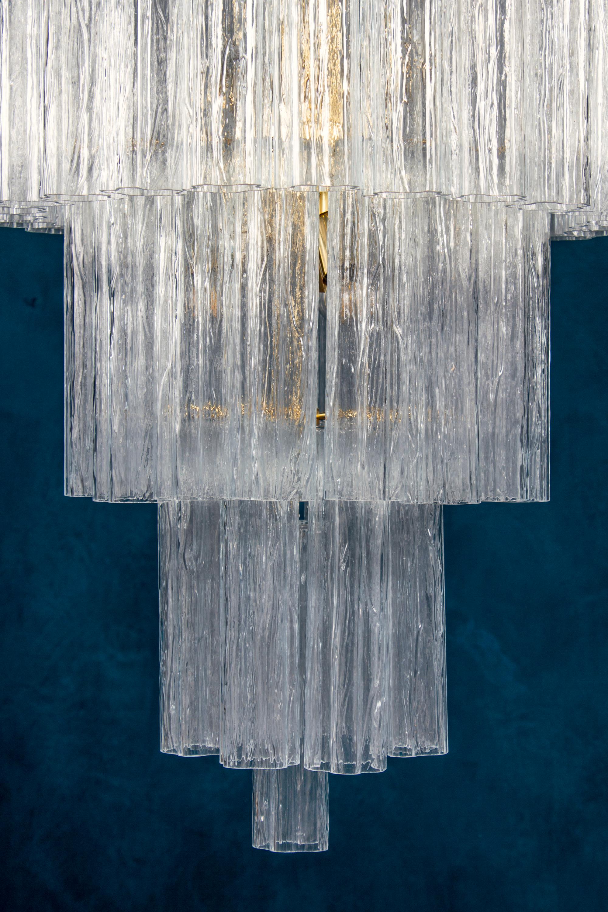 Monumental Italian Murano Glass Tronchi Chandelier For Sale 1