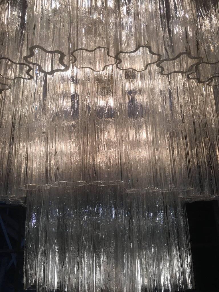 Monumental  Italian Murano Glass Tronchi Chandelier For Sale 1