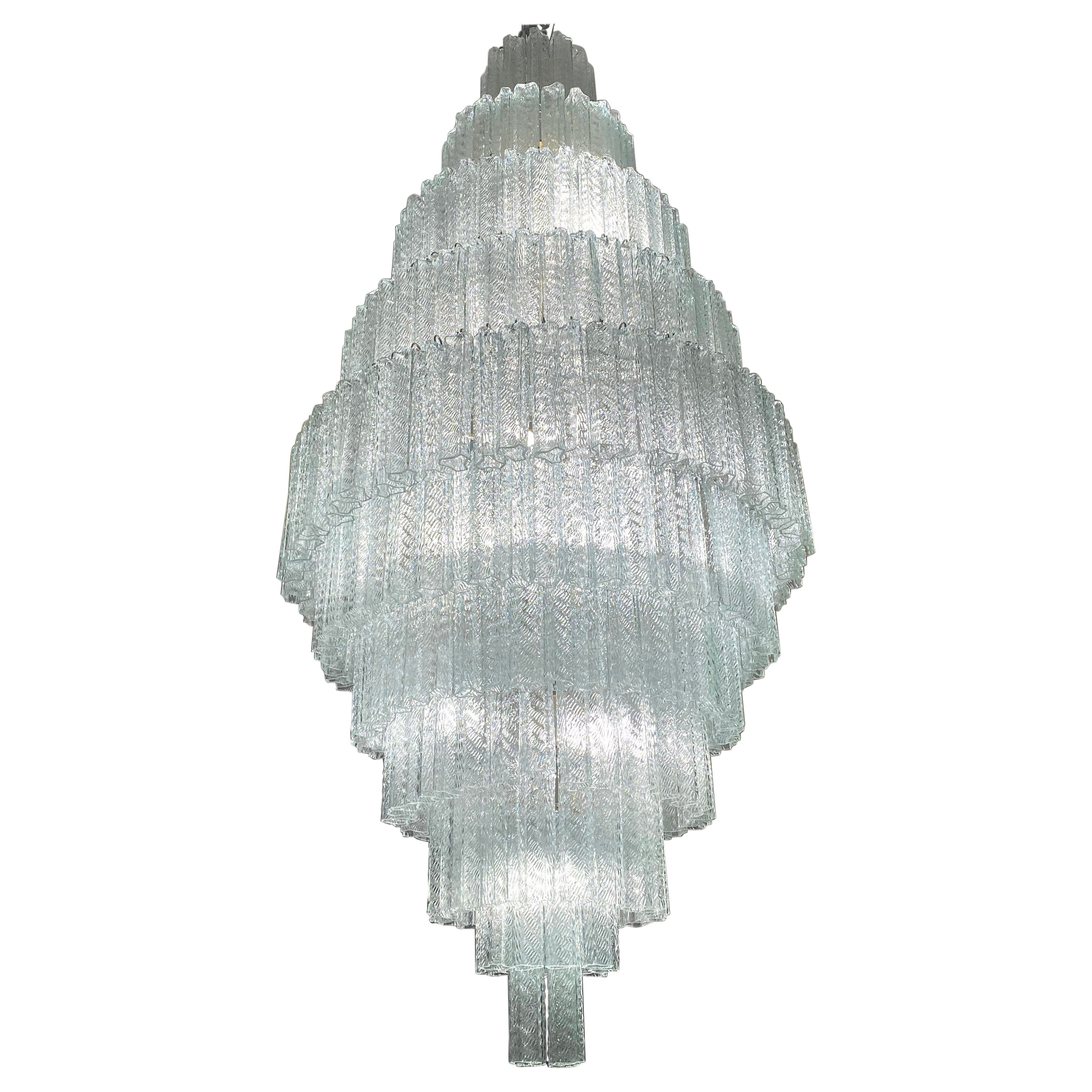 Monumental Italian Murano Glass Tronchi Chandelier