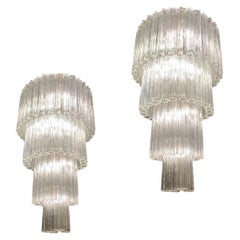 Monumentale  Lampadario Tronchi in vetro di Murano