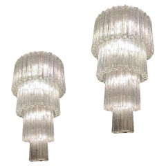 Monumentale Lampadario Tronchi in vetro di Murano