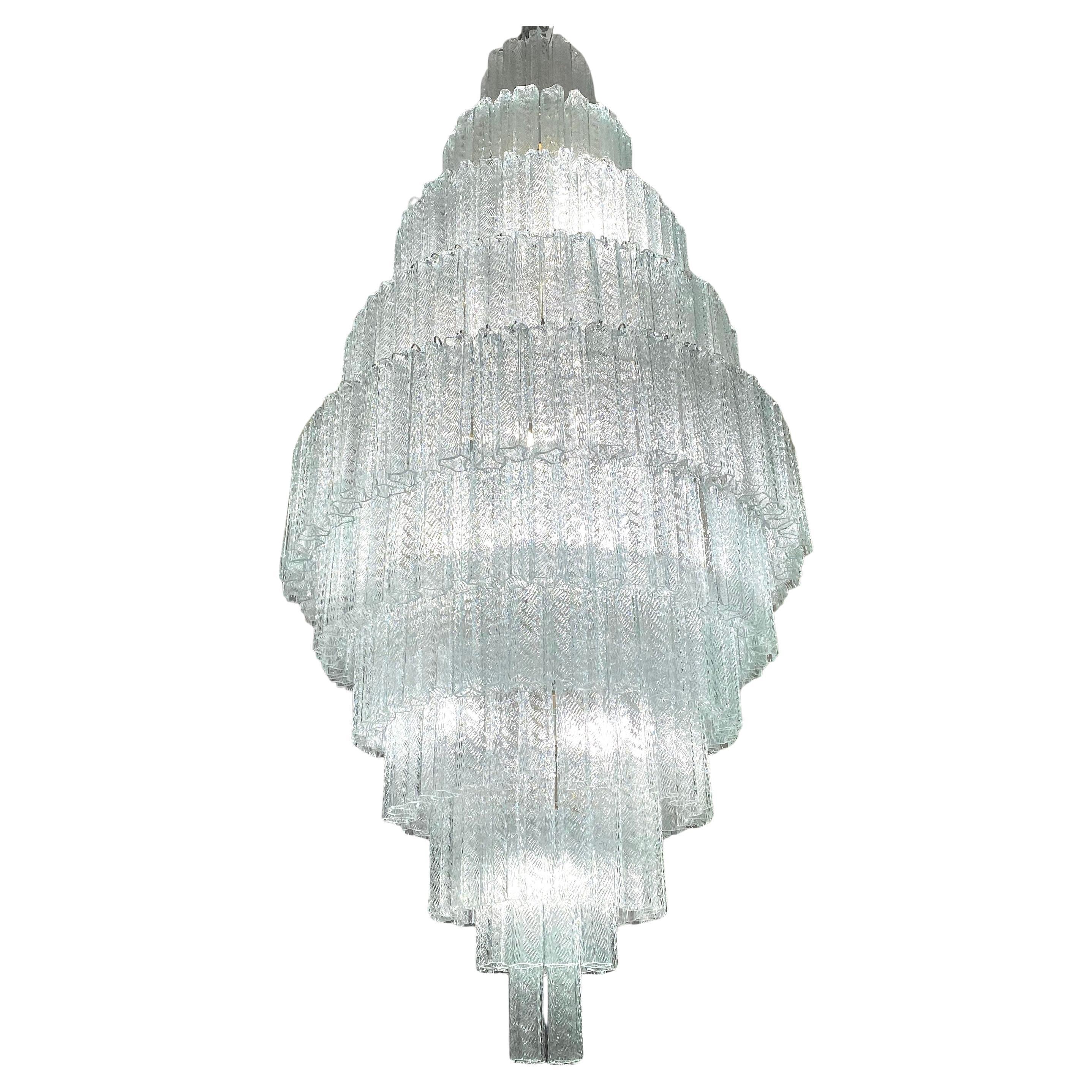 Monumental lustre Tronchi italien en verre de Murano