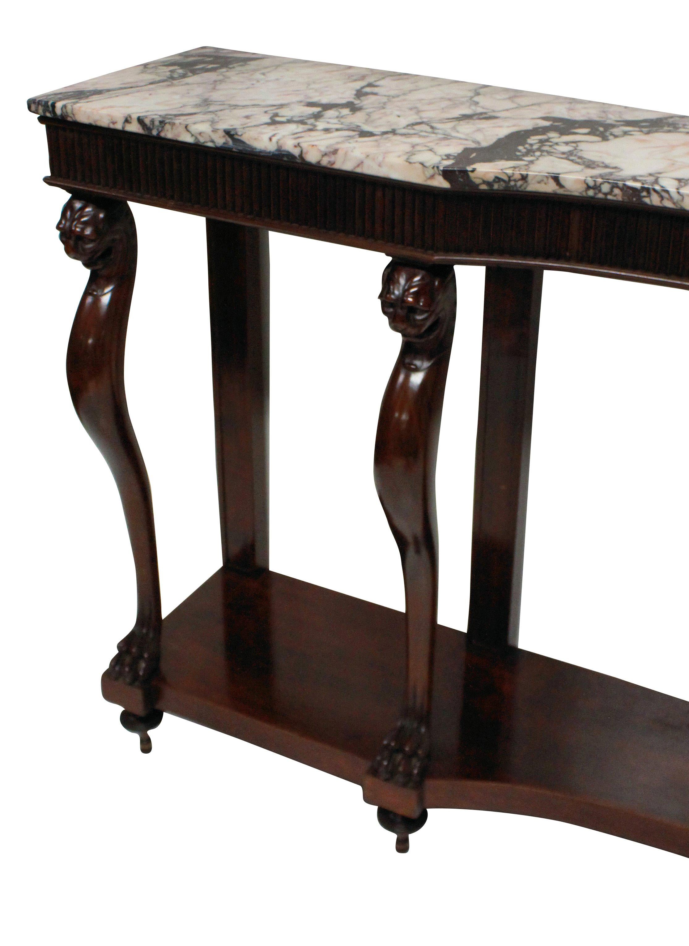 Monumental Italian Neoclassical Marble-Top Console Table 1