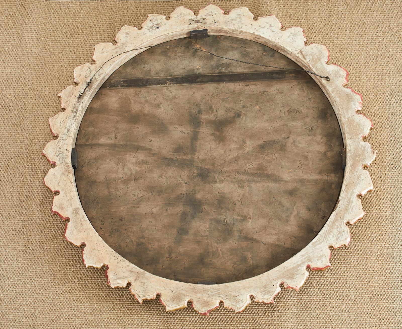 Monumental Italian Neoclassical Style Gilt Sunburst Mirror For Sale 6