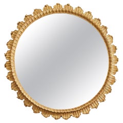 Monumental Italian Neoclassical Style Gilt Sunburst Mirror