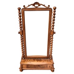 Monumental Italienische Olive Burl Gerste Twist Cheval Spiegel