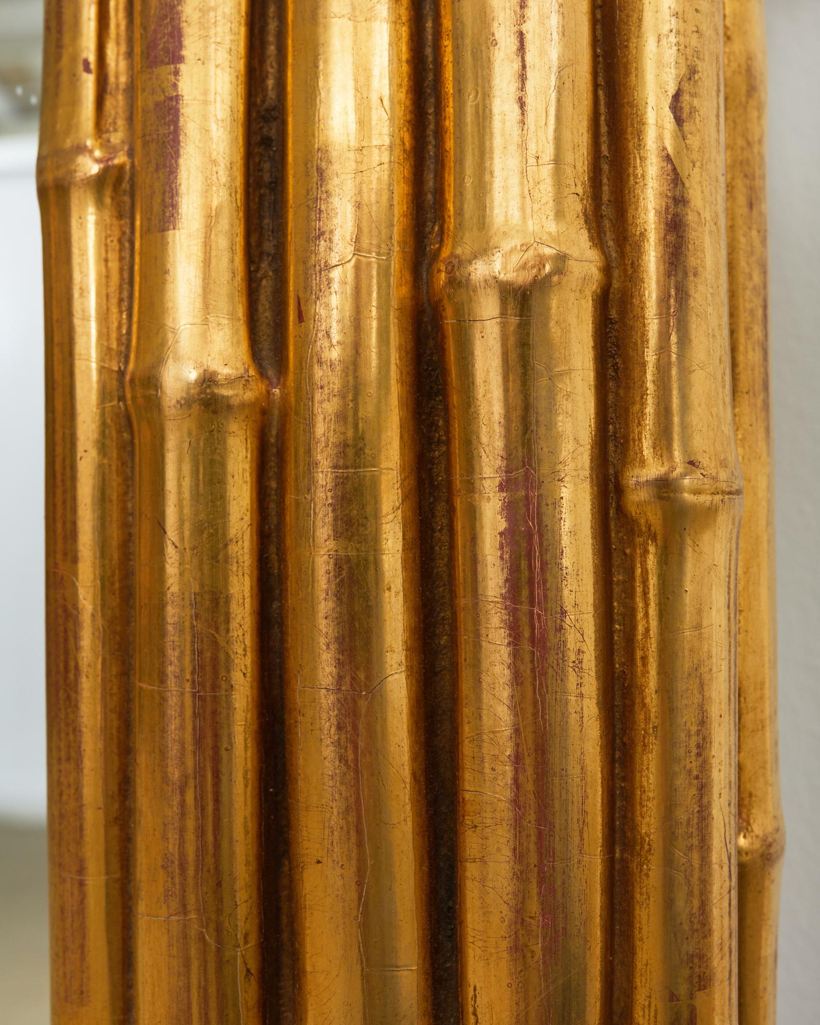 Monumentaler italienischer Regency-Stehspiegel aus vergoldetem Bambusimitat im Angebot 1
