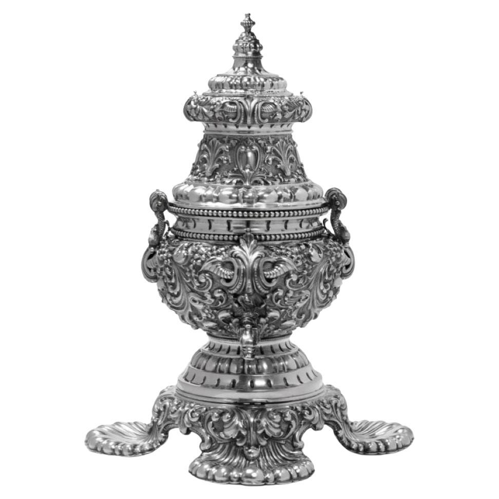 Monumental Italian Silver Hot Water Urn / Samovar For Sale