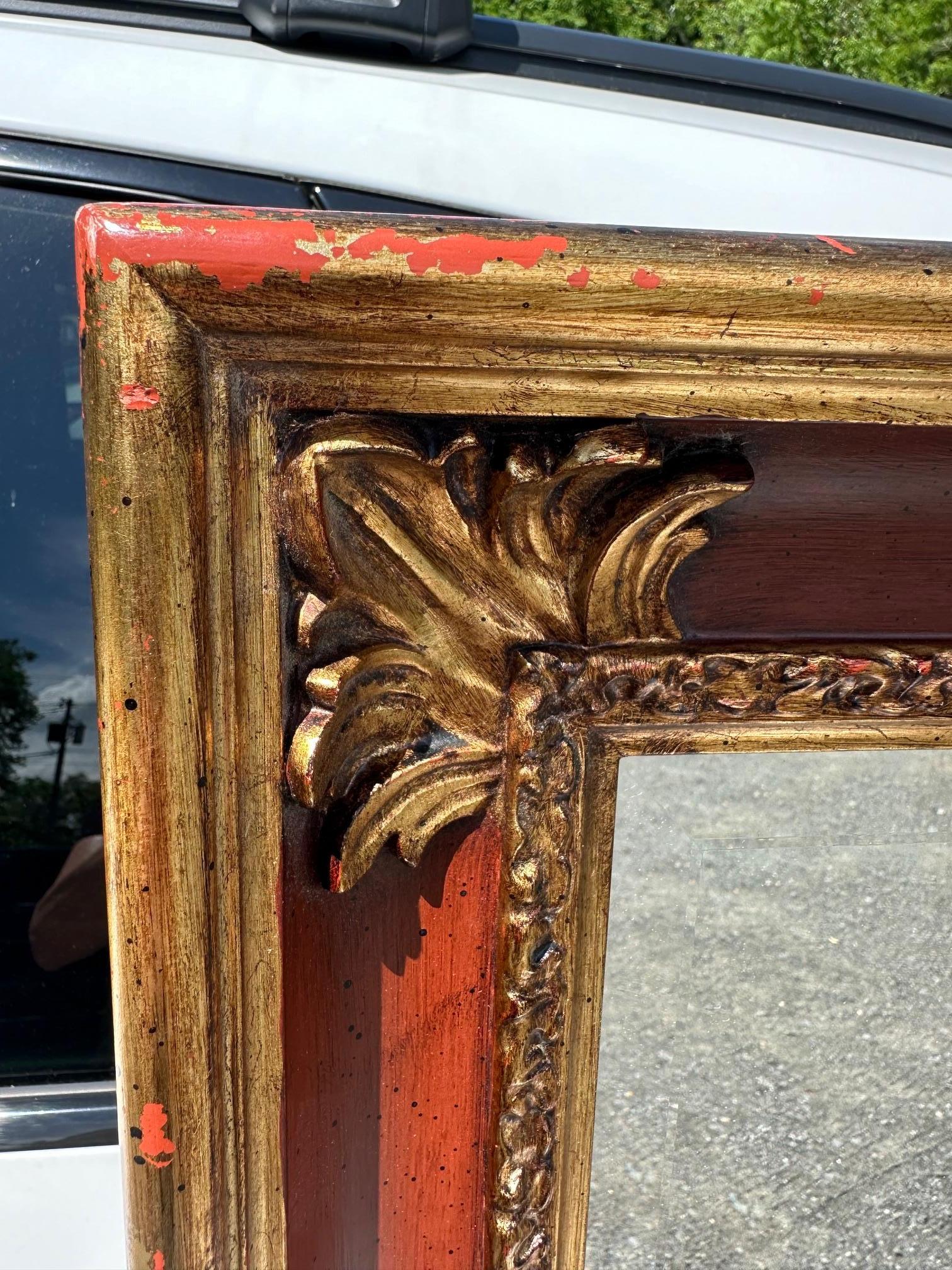 Neoclassical Monumental Italian Solid Wood & Gilded Wall Mirror For Sale