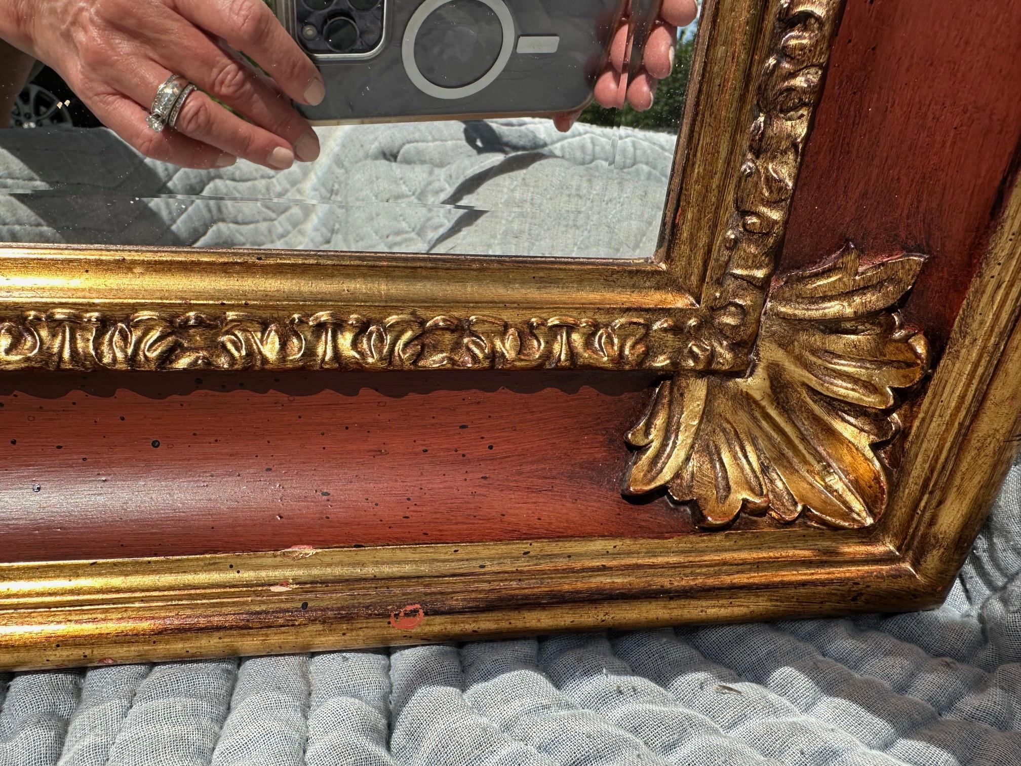Gilt Monumental Italian Solid Wood & Gilded Wall Mirror For Sale