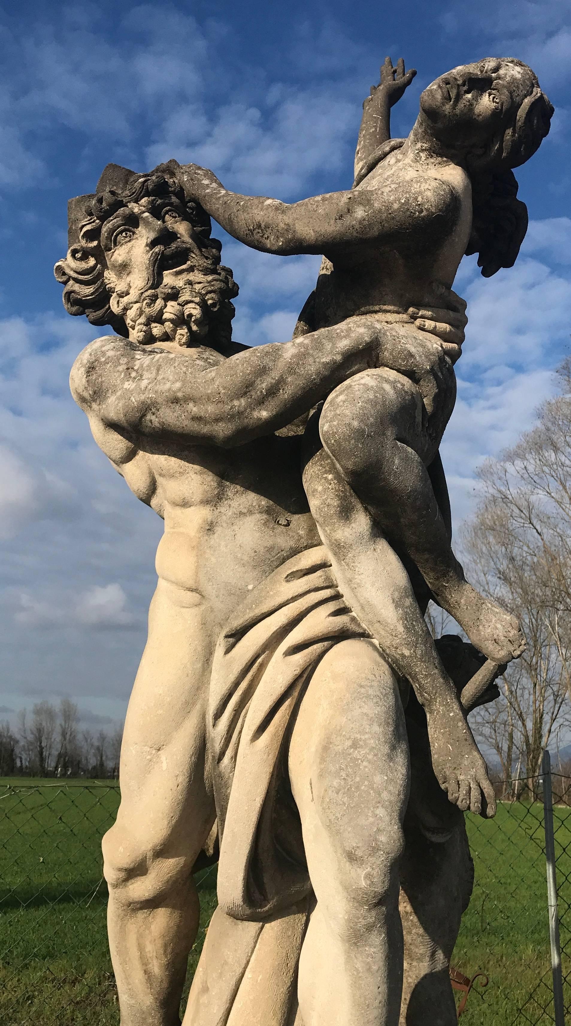 Monumentale italienische Steinskulpturengruppe der Rape of Proserpina (Barock) im Angebot