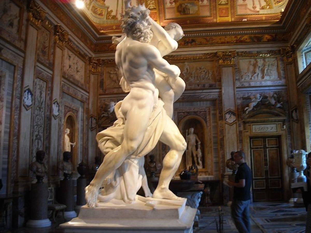 Baroque Monumental Italian Stone Sculptural Group of the Rape of Proserpina For Sale