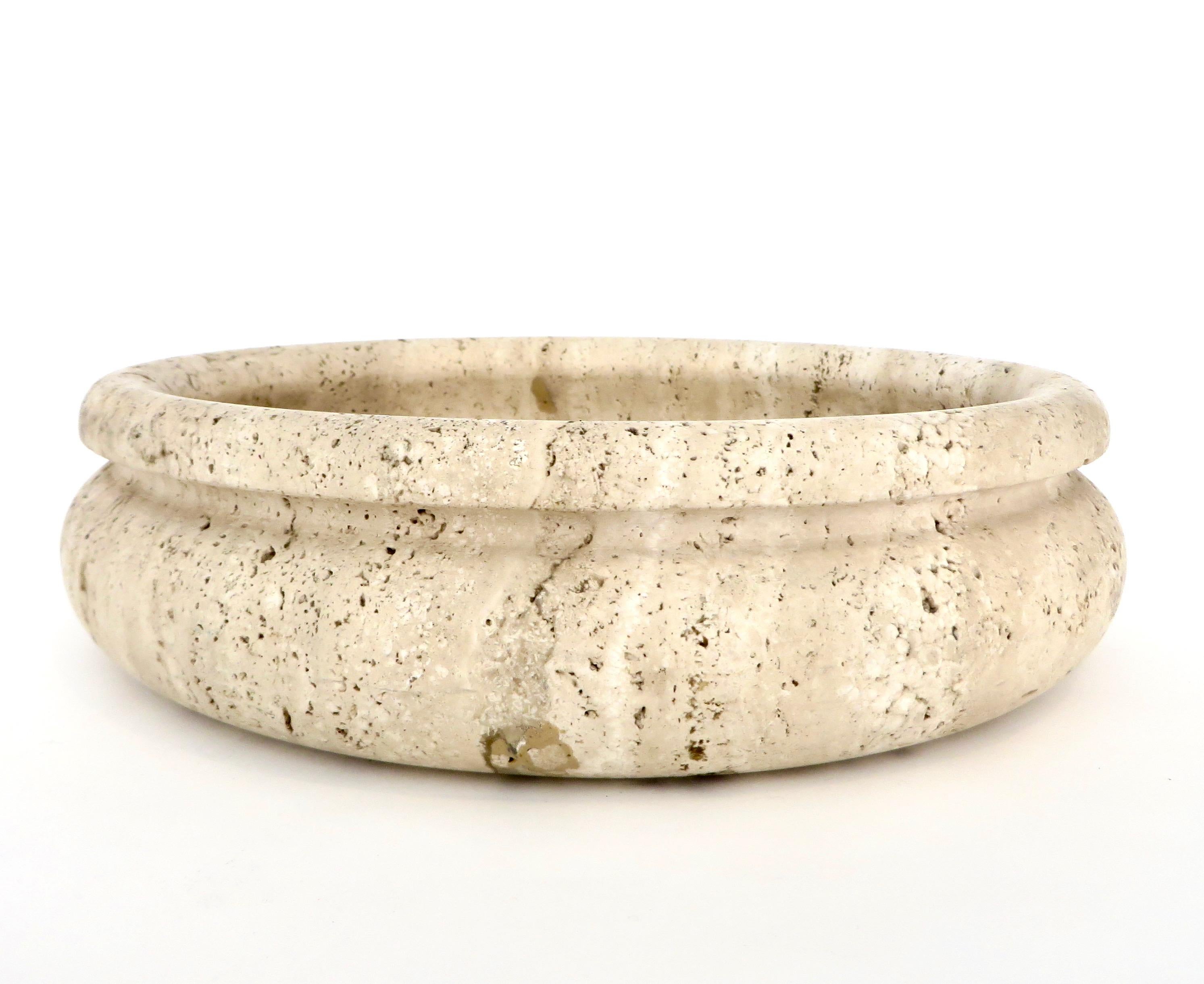 Mid-Century Modern Monumental Italian Travertine Marble Bowl or Dish for Up & Up Di Rosa and Giusti