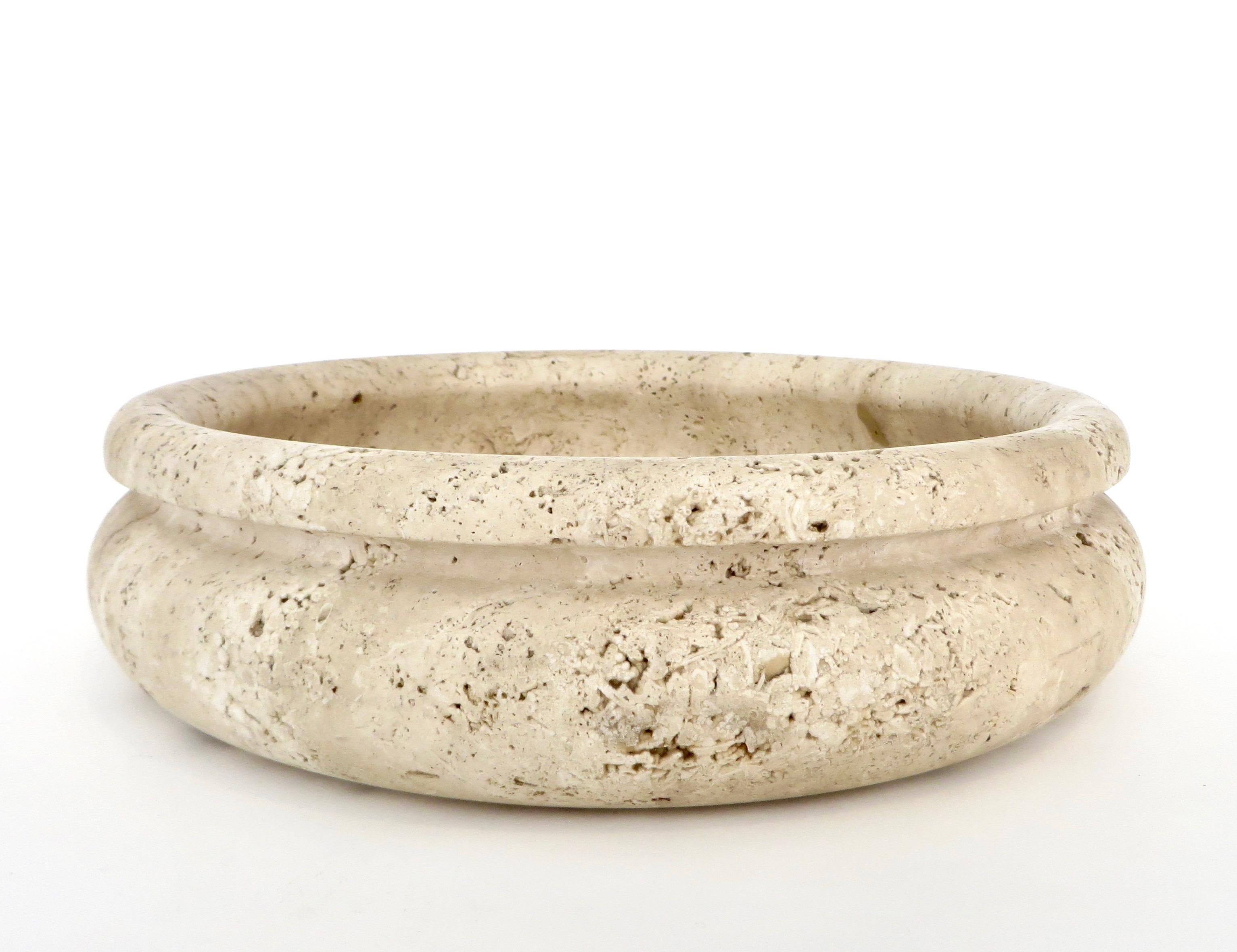 Monumental Italian Travertine Marble Bowl or Dish for Up & Up Di Rosa and Giusti In Good Condition In Chicago, IL
