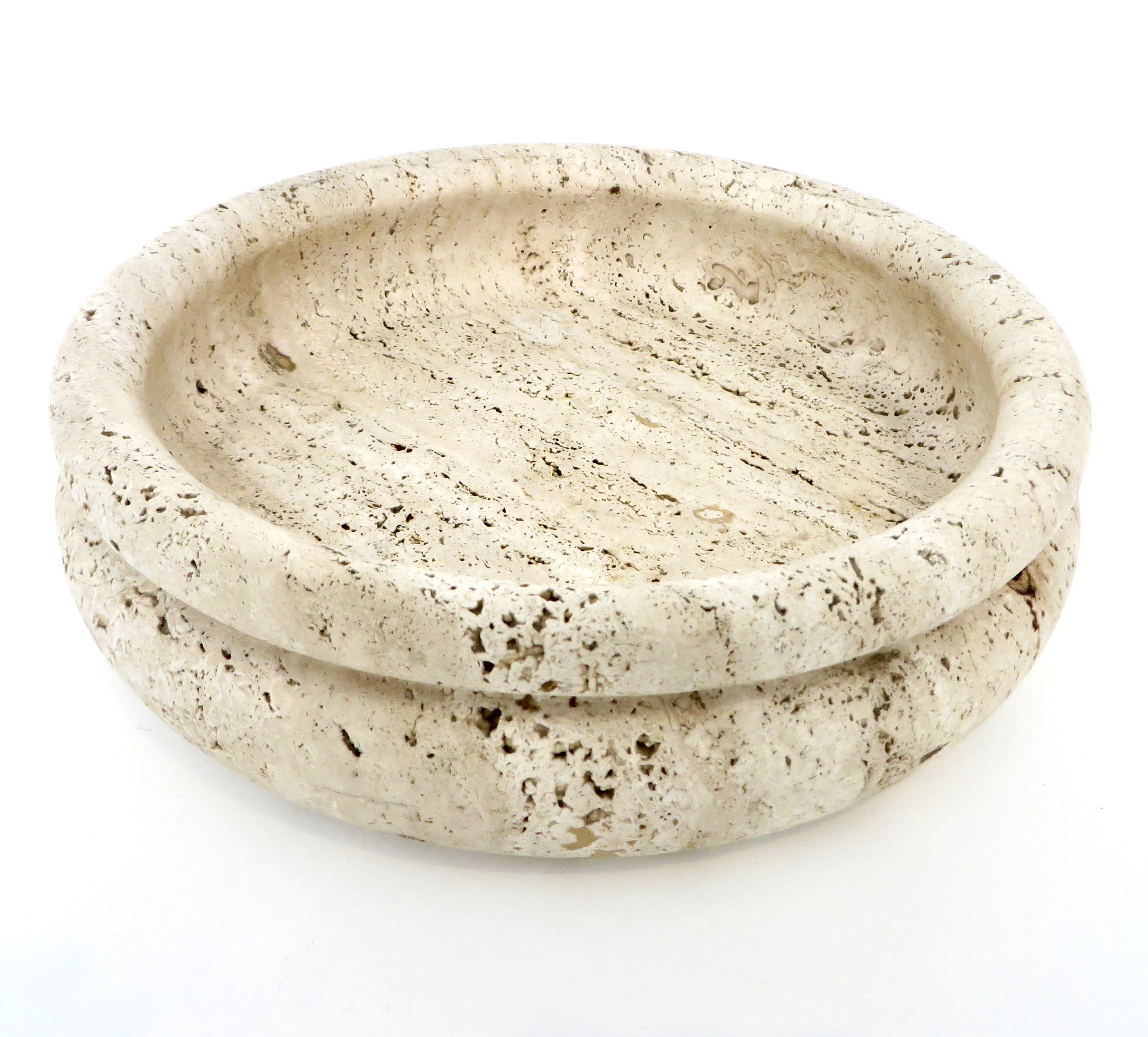Monumental Italian Travertine Marble Bowl or Dish for Up & Up Di Rosa and Giusti 1