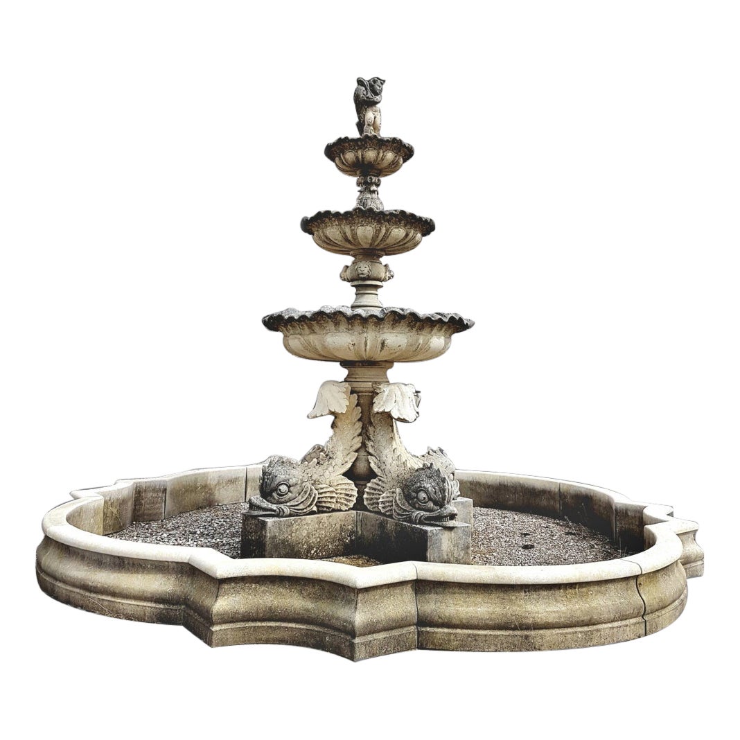 Fuente Monumental Italiana con Esculturas Delphine