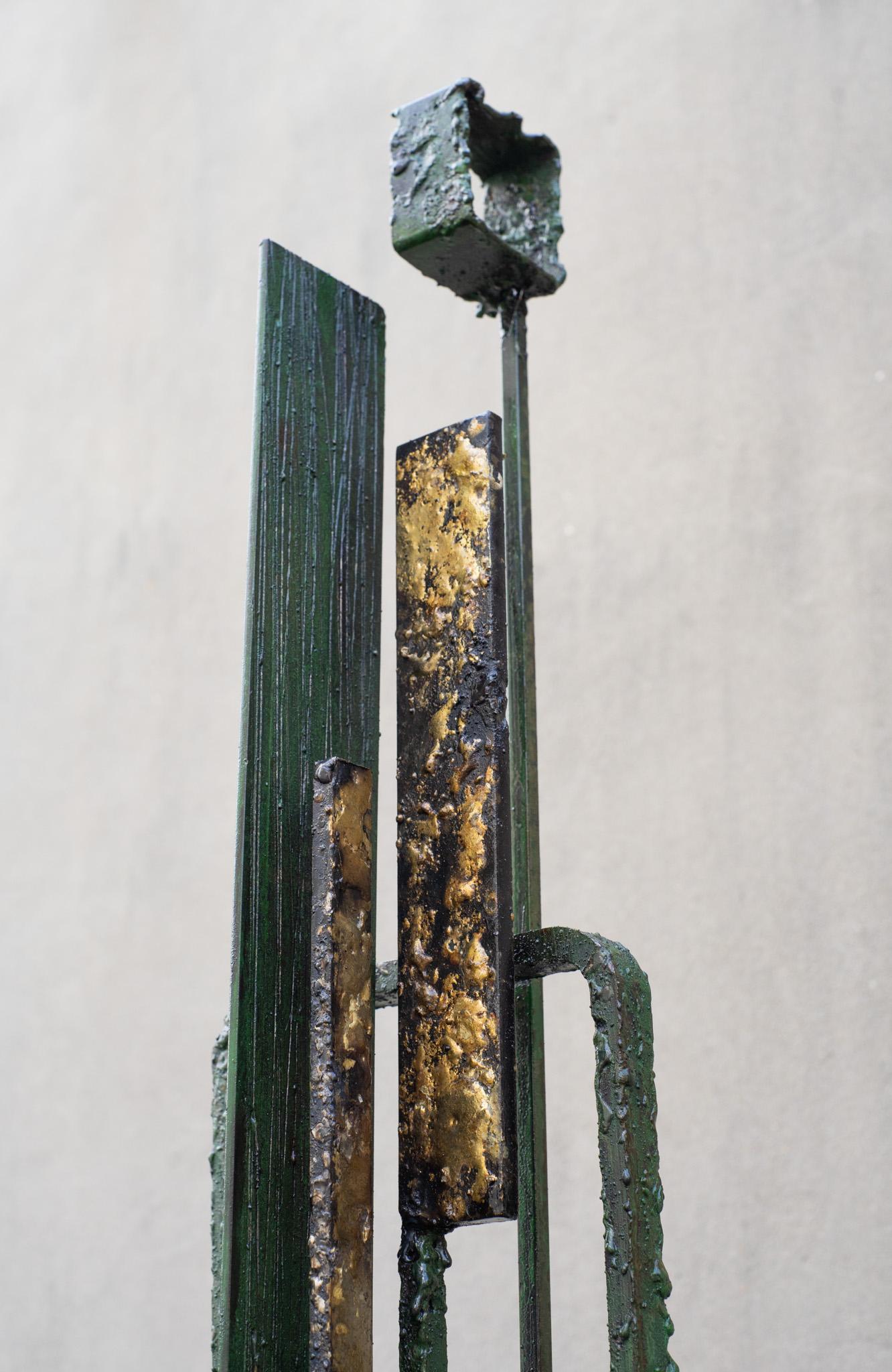 Scultura monumentale James Bearden Mystical Galaxy Chimes Scultura in acciaio e bronzo Brutalista in vendita 11