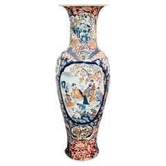 Monumental Japanese Floor Vase in the Style of Imari