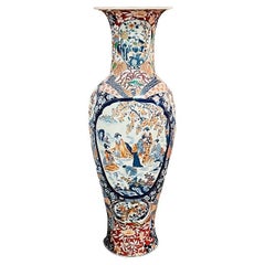 Antique Monumental 5' Japanese Floor Vase in the Style of Imari