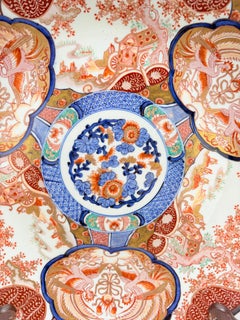 Monumental Japanese Imari Charger with Phoenix & Floral Reserves, Late Edo 19th
