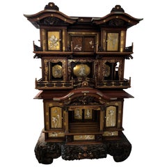 Monumental Japanese Shibayama & Lacquer Shrine Cabinet, Meiji period