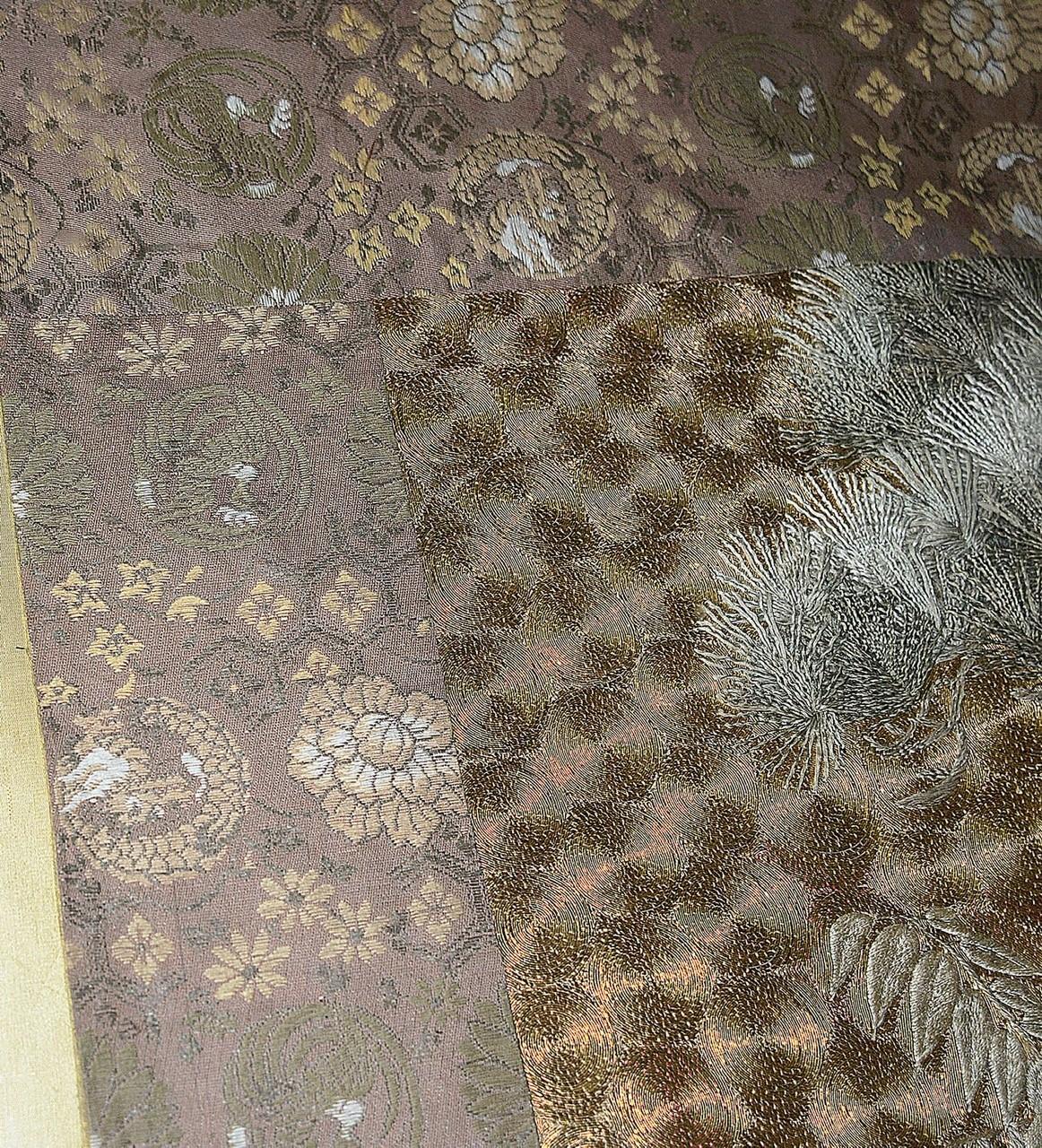 Monumental Japanese Silk Textile - Peacocks in Landscape. For Sale 2