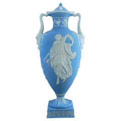 Antique Monumental Jasperware Vase, Wedgwood, circa 1860