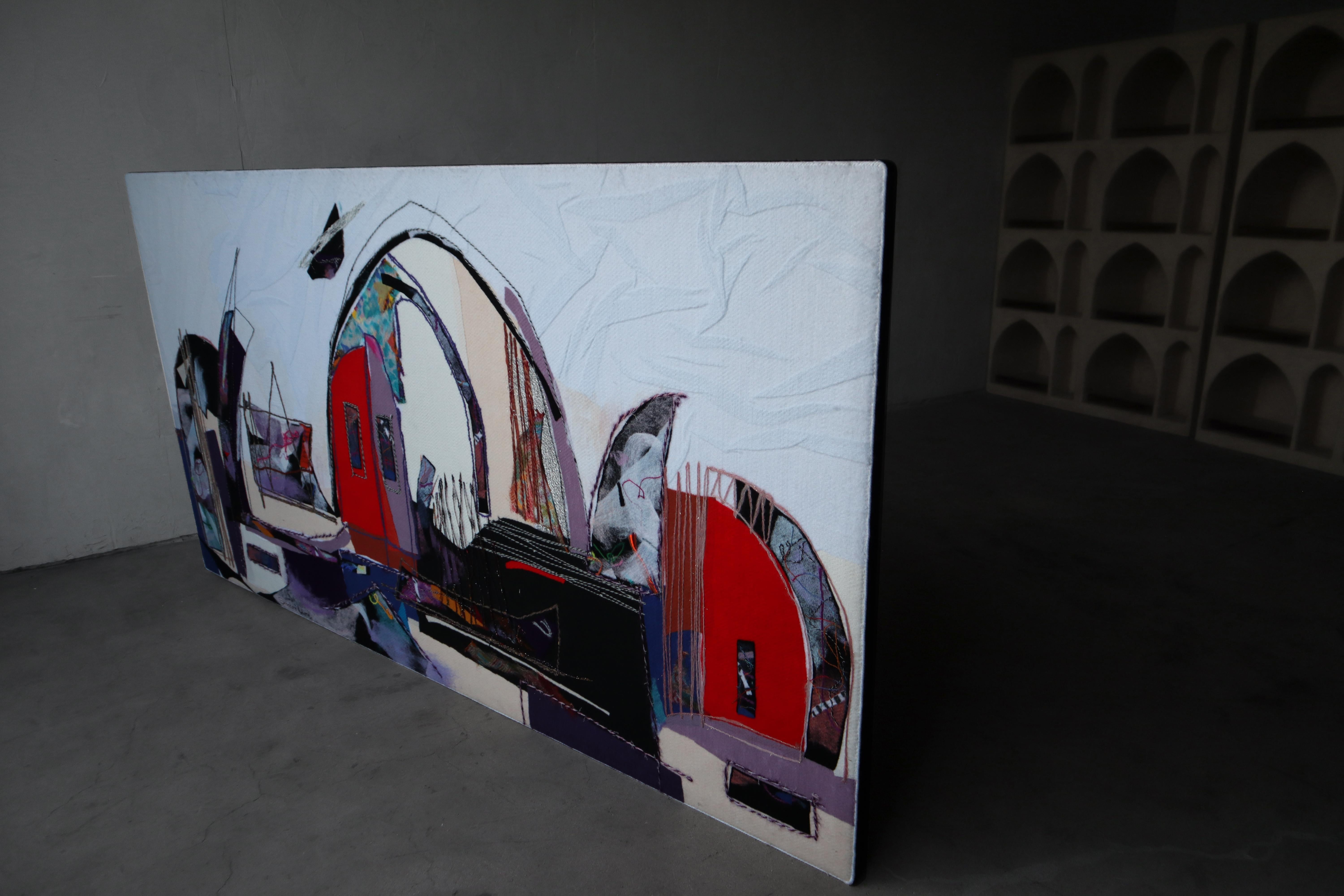 Colgante de pared monumental de arte judío en fibra de Smadar Lavine en Excelente estado para la venta en Las Vegas, NV