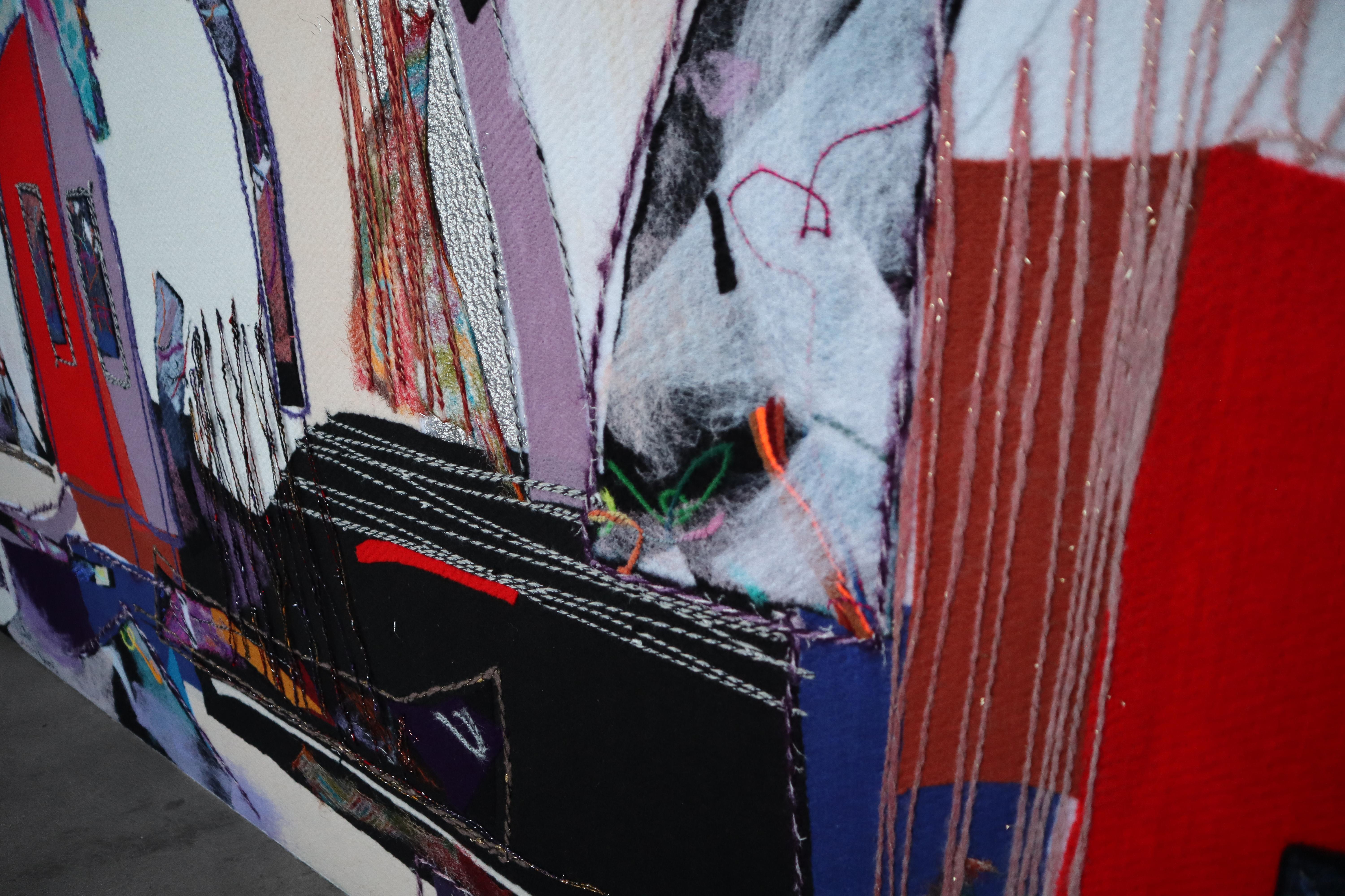 Colgante de pared monumental de arte judío en fibra de Smadar Lavine en venta 1