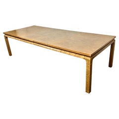 Monumental John Stuart Vintage Burl Wood 2-Leaf Dining Table